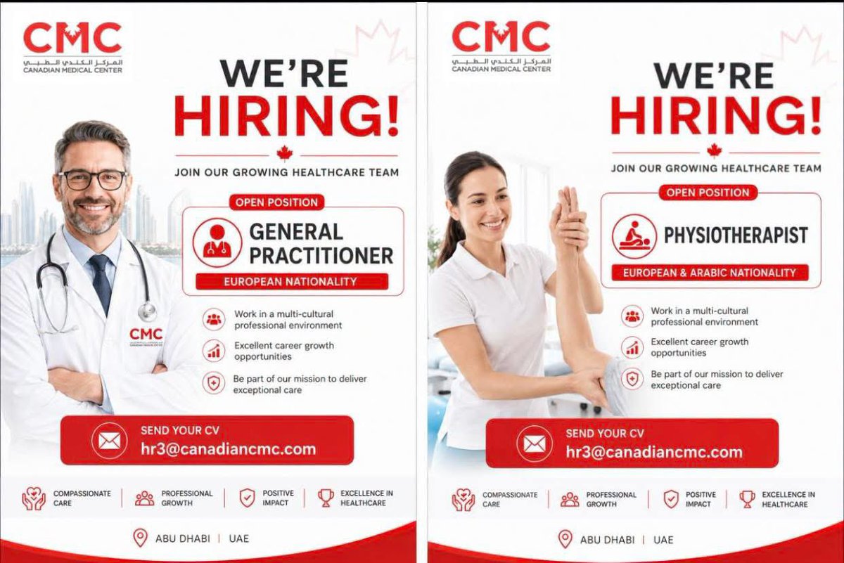 karim_alharby's tweet photo. المركز الطبي الكندي بالامارات طالبين  
صيادله وعلاج طبيعي 

hr3@canadiancmc.com https://t.co/anLwQ9ynjD