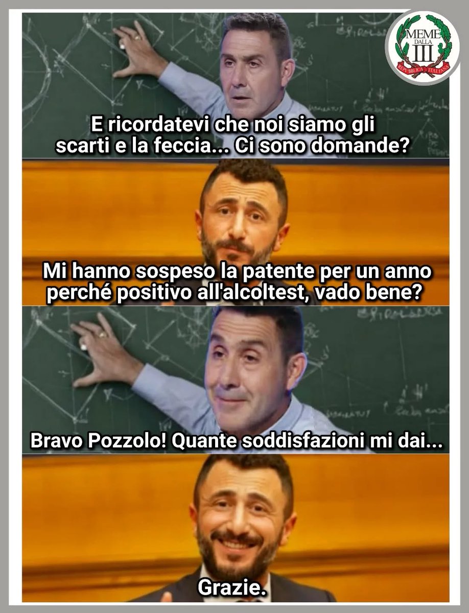 MemeTerzaRep's tweet photo. So' soddisfazioni.

Evidentemente per Vannacci e per quelli di Futuro Nazionale mettersi alla guida con un tasso alcolemico doppio rispetto al consentito si chiama aquaplaning.

Certo, come no.

#vannacci #pozzolo https://t.co/LzKXSNYUL7