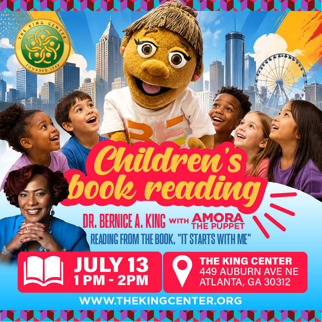 BerniceKing's tweet photo. I’m looking forward to reading It Starts With Me with Amora the Puppet at The King Center.

Bring the children in your life for an afternoon of storytelling, learning, love, and community.

July 13
1:00 PM to 2:00 PM
The King Center

#TheKingCenter #ItStartsWithMe #Nonviolence365 #BelovedCommunity #BelovedCommunityWorldCup