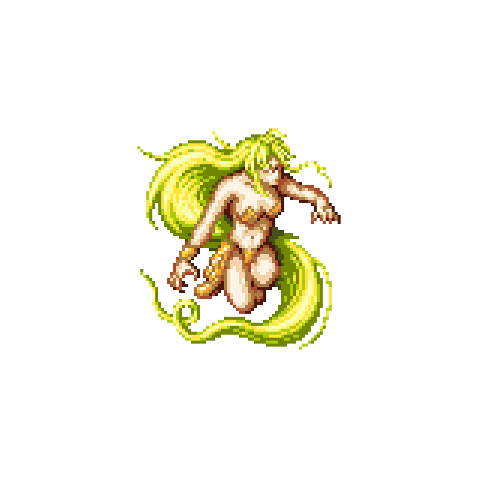 Jrjazzjps0819Jr's tweet photo. ドット絵作成
FF4【バルバリシア】
風を司るゴルベーザ配下の四天王の紅一点。最初はゾットの塔にて戦うことになる。長い髪を竜巻のように纏う。竜巻纏い中は竜騎士のジャンプで叩くしかない。指先で徐々に石化やトルネドや打点の高い通常攻撃をしてくる。マイクロビキニのような衣装がちょっとエッチ https://t.co/95jnqE8aWj