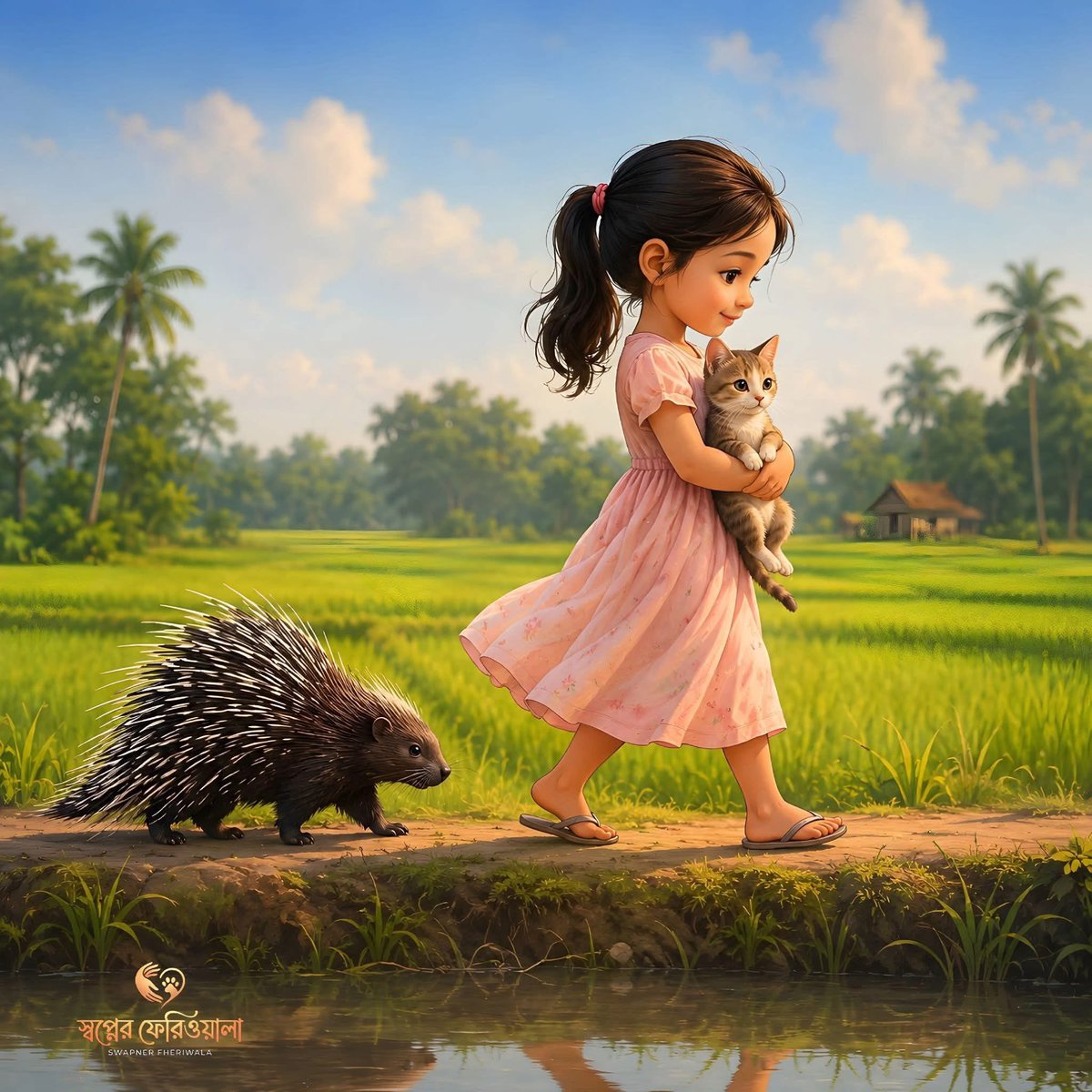 KaviSenu's tweet photo. Disney Princess in real life. 🧚‍♀️🧚‍♂️🧚

Love and trust don’t need a language. The most beautiful thing is how this little girl has made these animals feel loved and safe. It’s truly wonderful to witness moments like this in the world. If only everyone’s heart could be this beautiful… ❤️