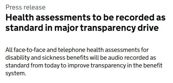 sml_thms's tweet photo. Some good news today on welfare reform

Auto-recording health &amp; disability benefit assessments is an important move towards increasing accountability and trust

Hopefully just a first step in overhauling the broken assessment system https://t.co/Yn4dFpLhdA