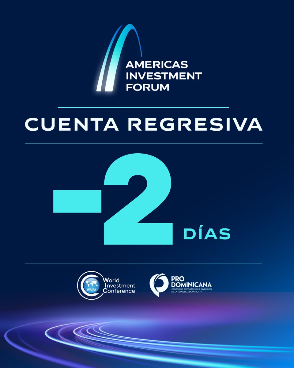 prodominicana's tweet photo. ⏳🌎 ¡Aún está a tiempo! Solo faltan 2 días para el encuentro de inversión más esperado de las Américas!

📅 1–3 de julio de 2026
📍 Hotel JW Marriott, Santo Domingo, República Dominicana

🎟️  Adquiere tu boleta ahora en el enlace de nuestra biografía. https://t.co/76VEkIKvQf