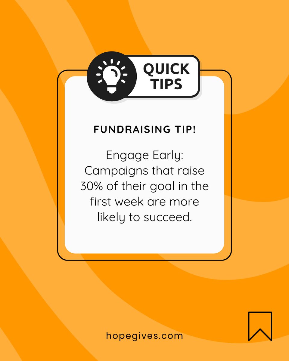 hopegives_'s tweet photo. Starting a campaign? A few things that help from day one.

Be specific. 
Engage early.
Keep showing up. https://t.co/zFqTl7WL5D