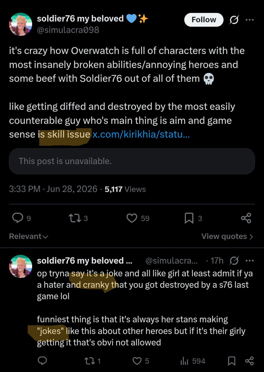 preyparadox's tweet photo. @simulacra098 You can't be "wrong" about disliking a character. My favorite hero is lifeweaver so I know what it's like when someone disses my fave, but I don't bully them in a quote tweet for their opinion. https://t.co/ZPsroIHx2e