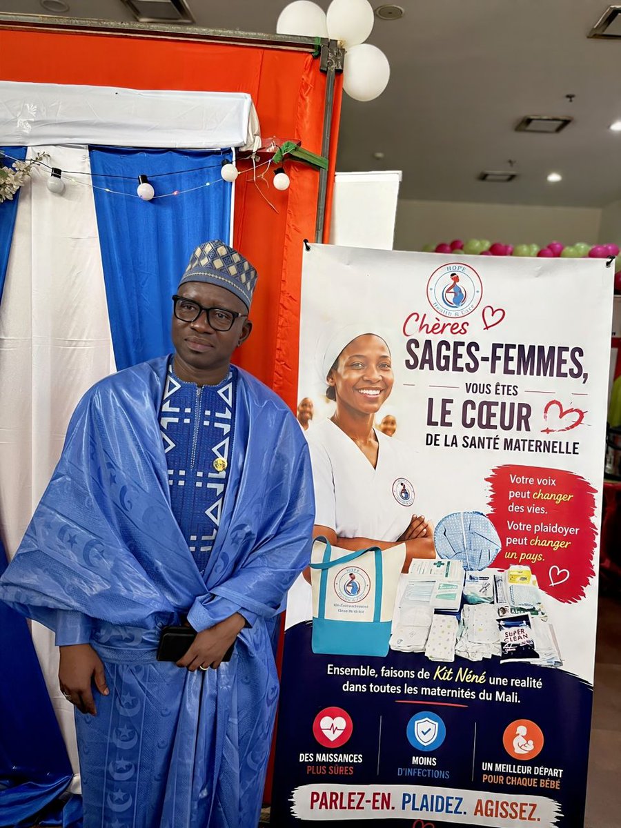 HopeC17483's tweet photo. Les sages-femmes sont au cœur de la santé maternelle et néonatale. Heureux d'avoir participé à la Journée Internationale de la Sage-femme 2026. Ensemble, soutenons celles qui sauvent des vies chaque jour.
#JournéeInternationaleDeLaSageFemme #Mali #HopeHealthAndCare #KitNènè https://t.co/1b9u0ggif9