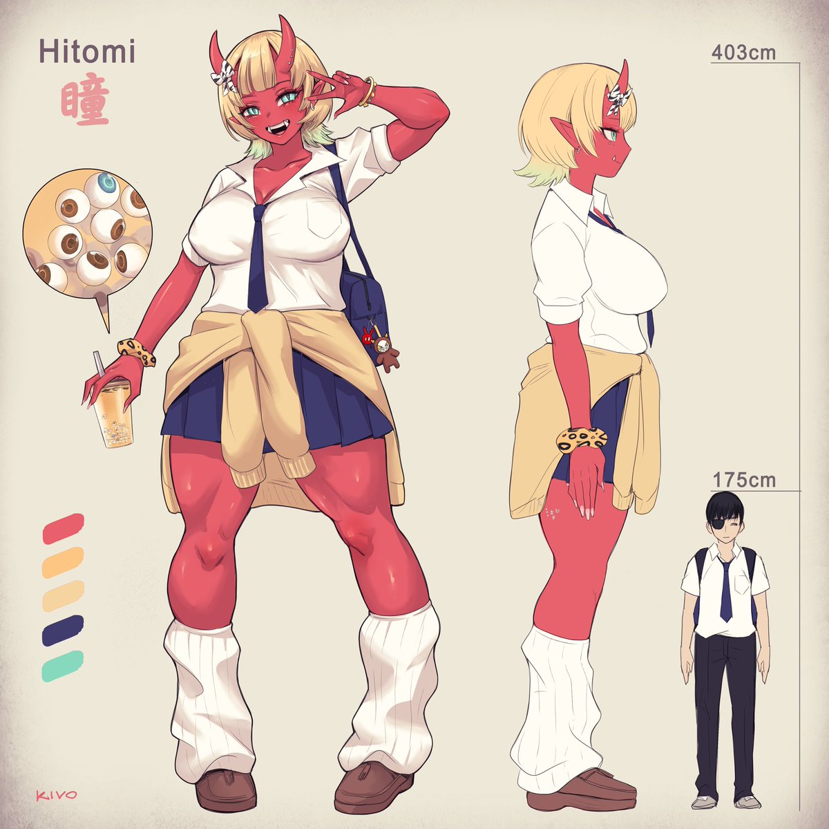 kivonotbabu's tweet photo. Hitomi's rough character sheet👹 https://t.co/wD4FSZjTaE