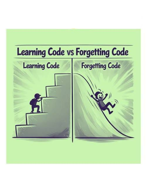 PythonPr's tweet photo. Learning code vs. forgetting code https://t.co/eaABMfGHXo