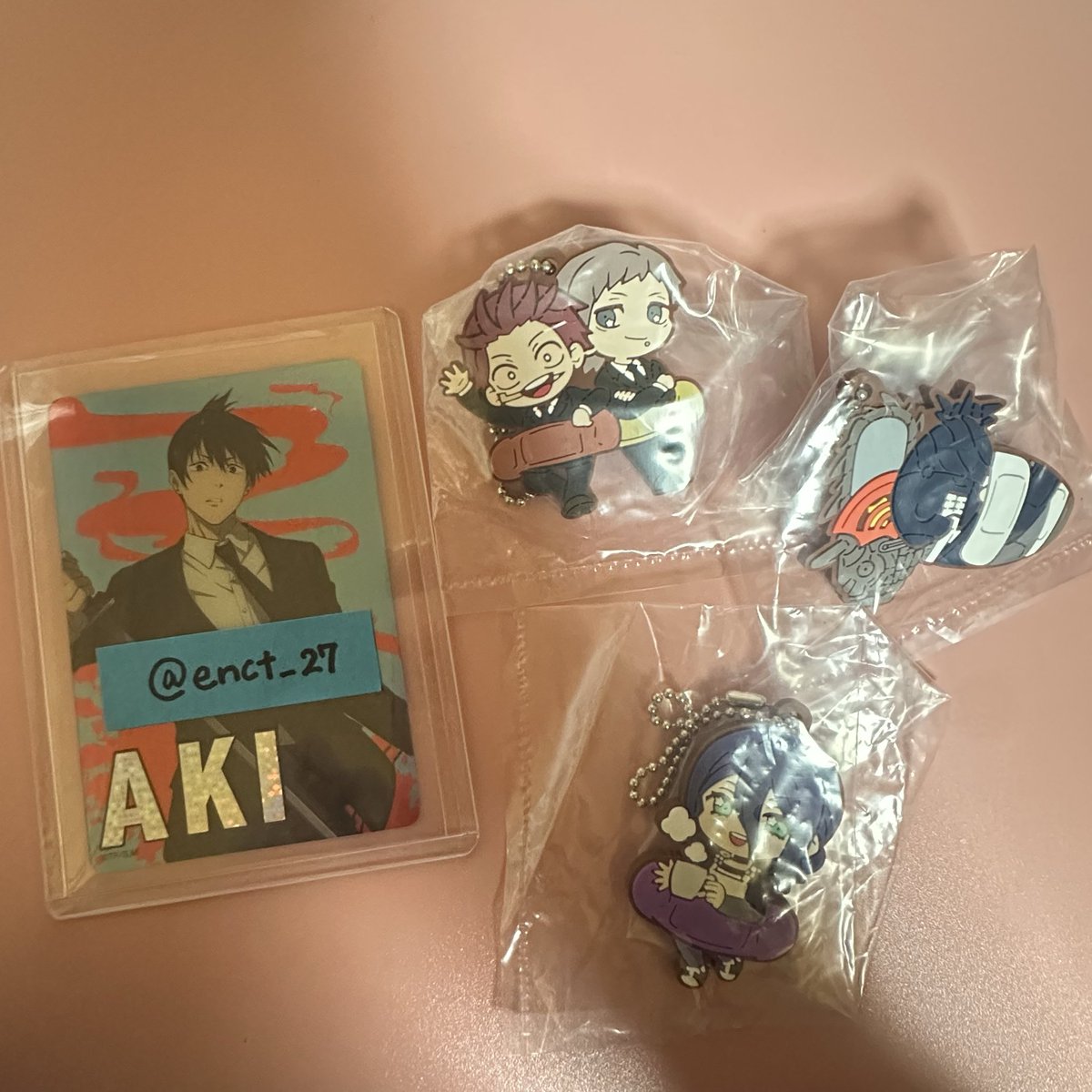 enct_27's tweet photo. チェンソーマン レゼ篇　キャラばんちょうこう ラバーマスコット ガチャ　交換

【譲】チェンソーマン&amp;ボム 野茂&amp;副隊長 レゼ

【求】早川アキ&amp;天使の悪魔＞デンジ

★同日発送、郵送または梅田手渡し
検索からもお気軽にお声掛けください⭐️ https://t.co/MlU2WpyOcR