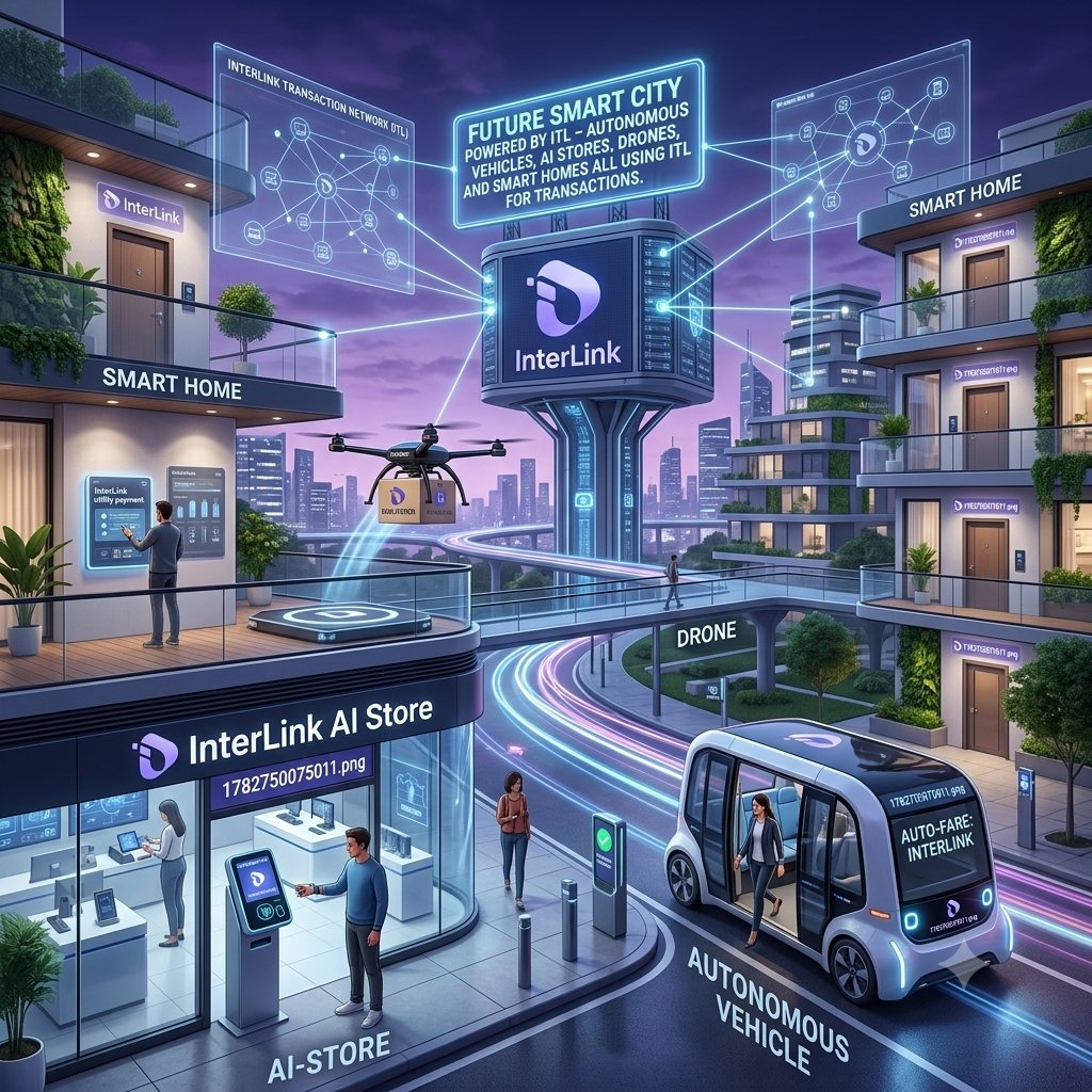 Manicharan2439's tweet photo. This vision of a future smart city illustrates a seamlessly connected ecosystem, where the InterLink network powers autonomous vehicles, AI stores, and smart homes, revolutionizing daily transactions for everyone.
#Interlink #ITLG #ITL https://t.co/luH08pq8iJ
