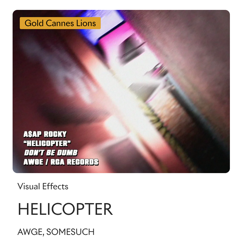 evercoast's tweet photo. A$AP Rocky's 'Helicopter' won Gold at Cannes Lions Film Craft — Visual Effects.

Evercoast captured every human performance using 4D Gaussian splatting. Reviewable in real-time on set. The director and VFX team were working with rendered splats before the production wrapped. Framing, composition, camera movement. All decided in post.

This is how content is getting made.

When 'Helicopter' dropped, the most common assumption was that it was AI-generated. A$AP Rocky had to publicly deny it.