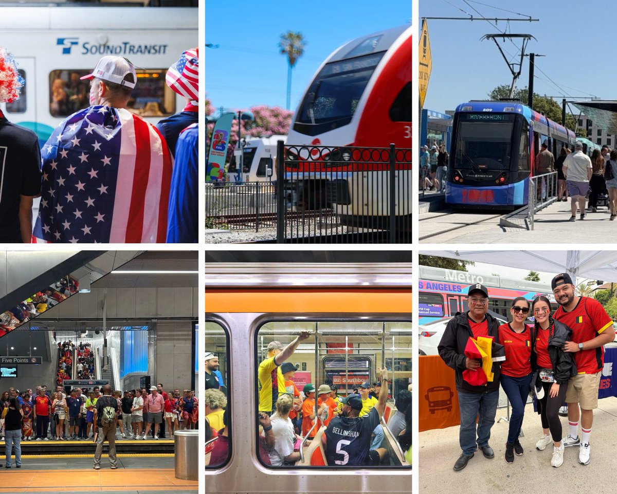 APTA_info's tweet photo. Public Transportation Delivering for Millions of Fans During @FIFAWorldCup 2026 > https://t.co/r9C1bLPgvI https://t.co/PaEsq7CW8T