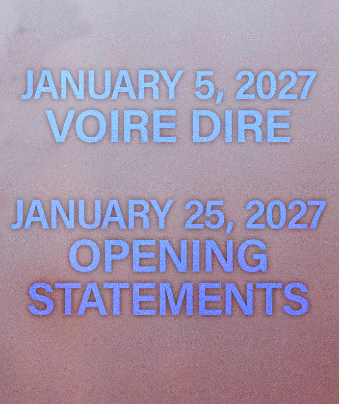 Luigi_Archive's tweet photo. BREAKING: Luigi Mangione's federal trial has been delayed until Jan 2027 due to scheduling conflict with NY state case. Voire dire will begin on Jan 5, opening statements on Jan 25, &amp; trial will be ~2-3wks long. Jury questionnaire won't be made public before voire dire starts. https://t.co/4IjCUYIux4