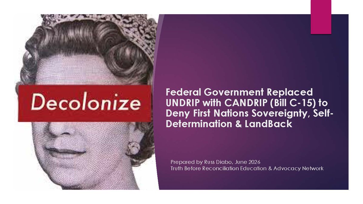 RussDiabo's tweet photo. Federal Government Replaced UNDRIP with CANDRIP (Bill C-15) to Deny First Nations Sovereignty, Self-Determination &amp; LandBack 1/3 https://t.co/poFpkuchfC