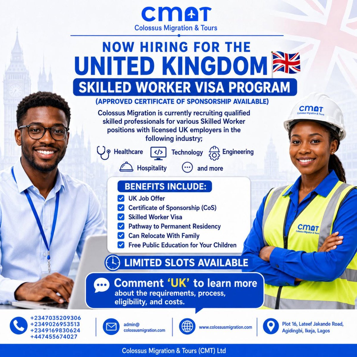 ColossusMG's tweet photo. 🇬🇧 UK Employers are hiring!

Qualified professionals are needed across Healthcare, Technology, Engineering, Hospitality, and more.

Comment "UK" or apply here:
 https://t.co/R4NzulS9yV
#UKJobs #SkilledWorkerVisa #WorkInUK #ColossusMigration https://t.co/S04JeD0IIi