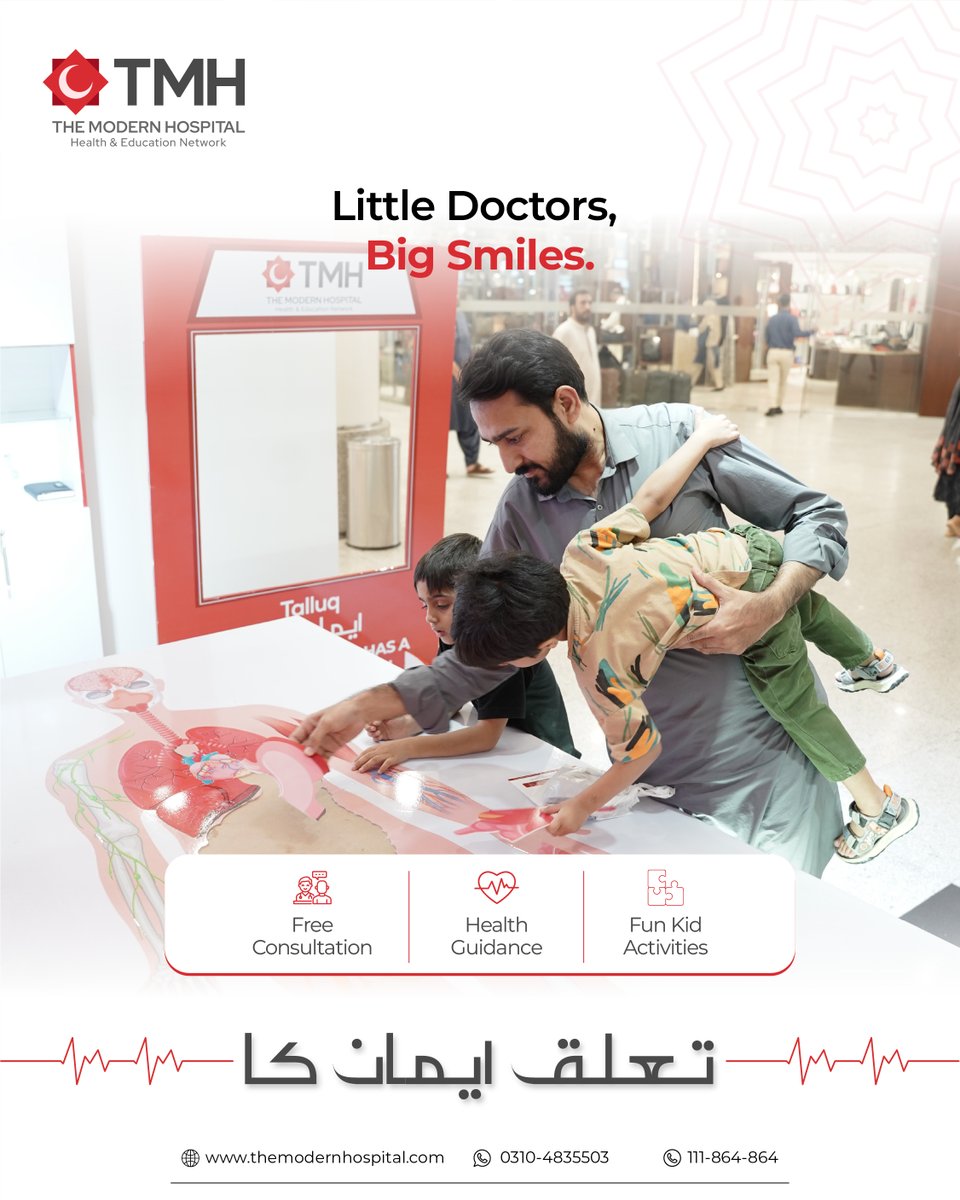TheModernHosp's tweet photo. At the TMH Booth, health awareness becomes simple, engaging, and meaningful from free consultations for visitors to fun learning activities for kids, we are bringing care closer to the community. 

#TheModernHospital #TMH #LuckyOneMall #HealthAwareness #FreeConsultation https://t.co/E4Jk6JdTTb