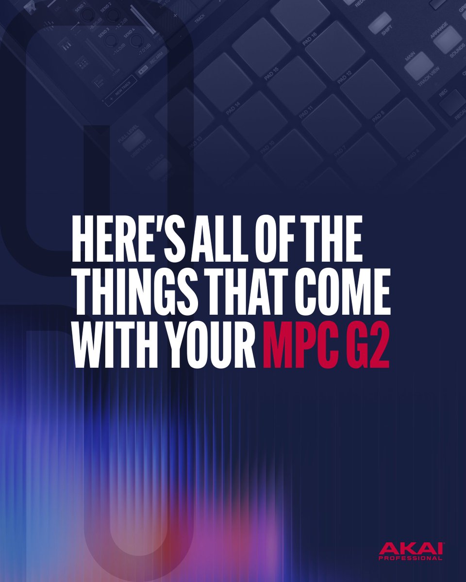 Akai_Pro's tweet photo. There’s a lot packed into MPC G2 right out of the box.

➡️ Here's some of the offers and software that come with your new MPC One G2 or MPC Key 37 G2.

Discover more: https://t.co/Hf9kPWeBI0 https://t.co/iOmgGqxpi6