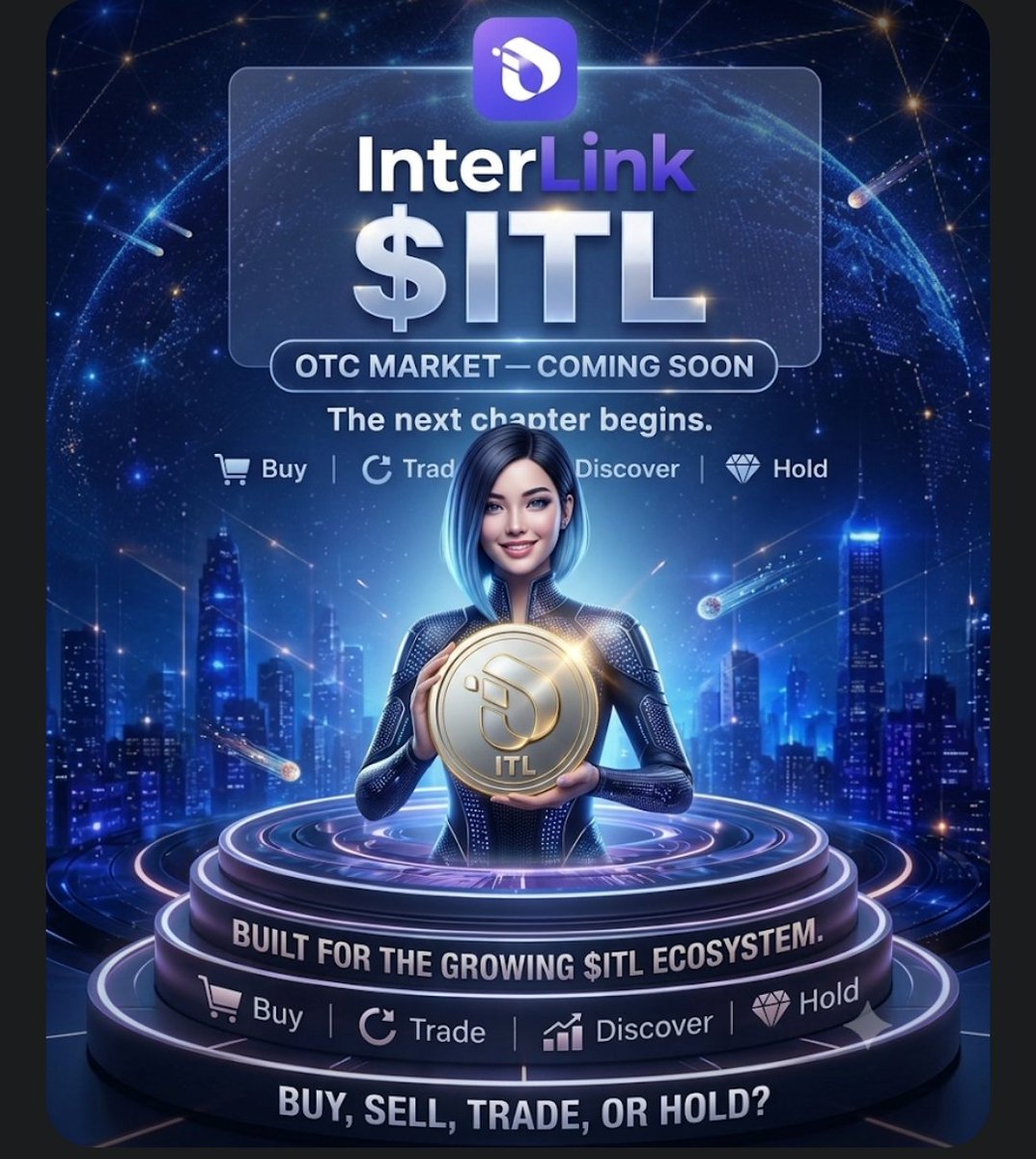 AMuhammad25513's tweet photo. Step into the future with InterLink $ITL! The OTC Market is coming soon—buy, trade, discover, and hold as the ecosystem continues to expand. Your next opportunity starts here!
#INTERLINK #ITLG #ITL https://t.co/q3ubowzf4X