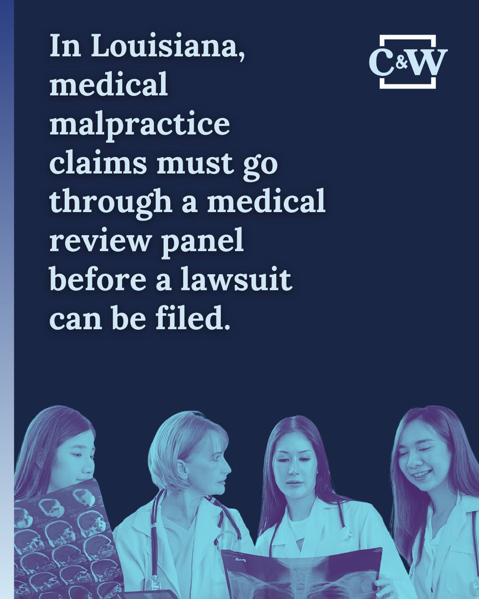 CapitelliWicker's tweet photo. Louisiana fact: before a medical malpractice lawsuit can go to court, your case must first pass through a Medical Review Panel.

We have spent decades navigating Louisiana's malpractice laws and know exactly how to build a case that stands up to scrutiny from the very first step. https://t.co/sCzD5KfWnj