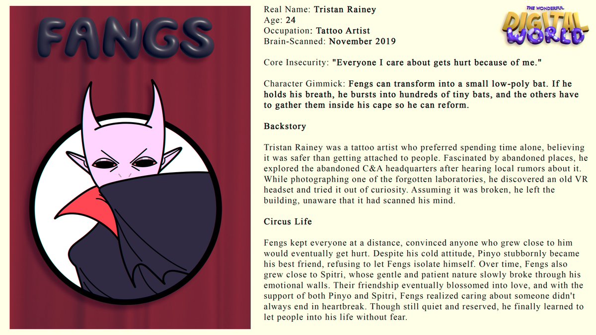 cardigan_team's tweet photo. Here's the character bios for the AU! (1/3) https://t.co/50mKhyV95Q