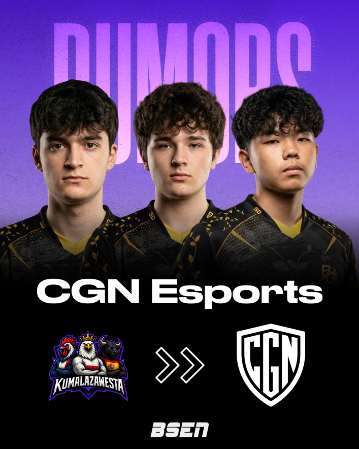 OfficialBSEN's tweet photo. RUMORS: F/A Kumazalawesta (Mine, Dompe, Nes) set to join CGN Esports 🇩🇪 

This German organization would arrive to support this team until the end of 2026. The roster announced on X they signed a contract, expecting a reveal near the Monthly Qualifier.

#BSC26 ⁠#EMEA