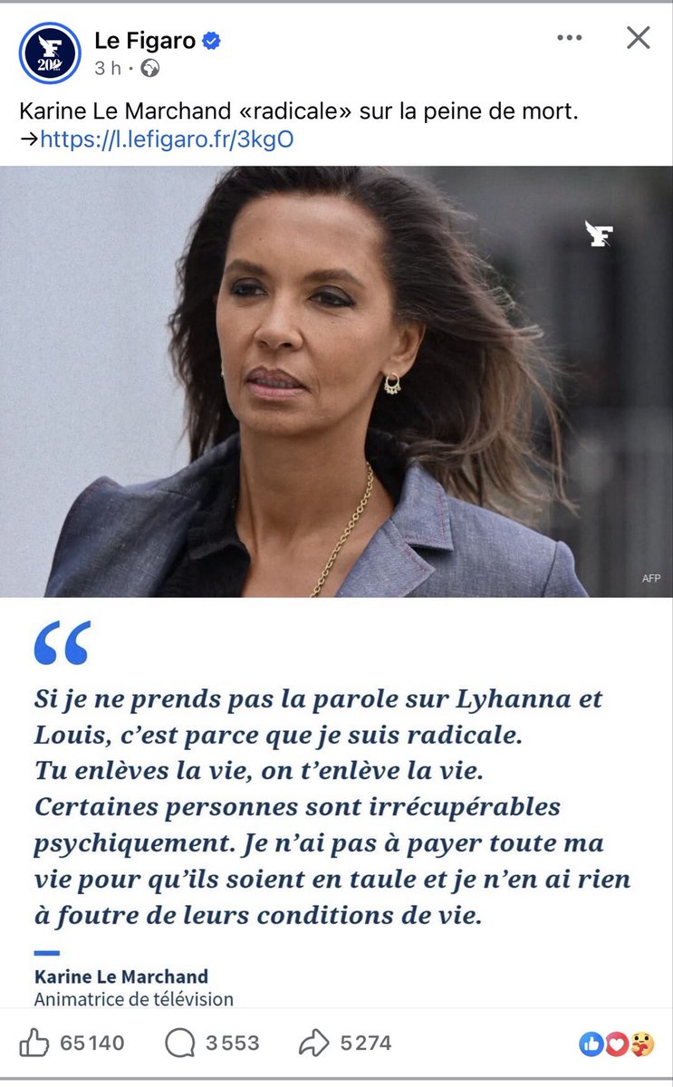 juliettemeadel's tweet photo. 65 000 “likes” pour réclamer le retour de la peine de mort. Voilà où nous en sommes.
Une personnalité médiatique explique tranquillement que « tu enlèves la vie, on t’enlève la vie ». ☹️
C’est la loi du talion. Pas la République.
La France 🇫🇷 a aboli la peine de mort parce qu’elle a compris qu’un État n’est pas là pour se venger mais pour rendre la justice.
Plus l’émotion est forte, plus les principes doivent être solides.
Les #victimes méritent mieux que des slogans. Elles méritent une justice implacable, une protection efficace et un État capable d’empêcher les crimes avant qu’ils ne détruisent des vies. Elles ne réclament jamais la mort mais un procès juste. 
La régression proposée par @KarineLMOff commence toujours avec ceux qui flattent la colère plutôt que le droit. De la colère naît la haine. Est-ce vraiment cela que nous voulons ?