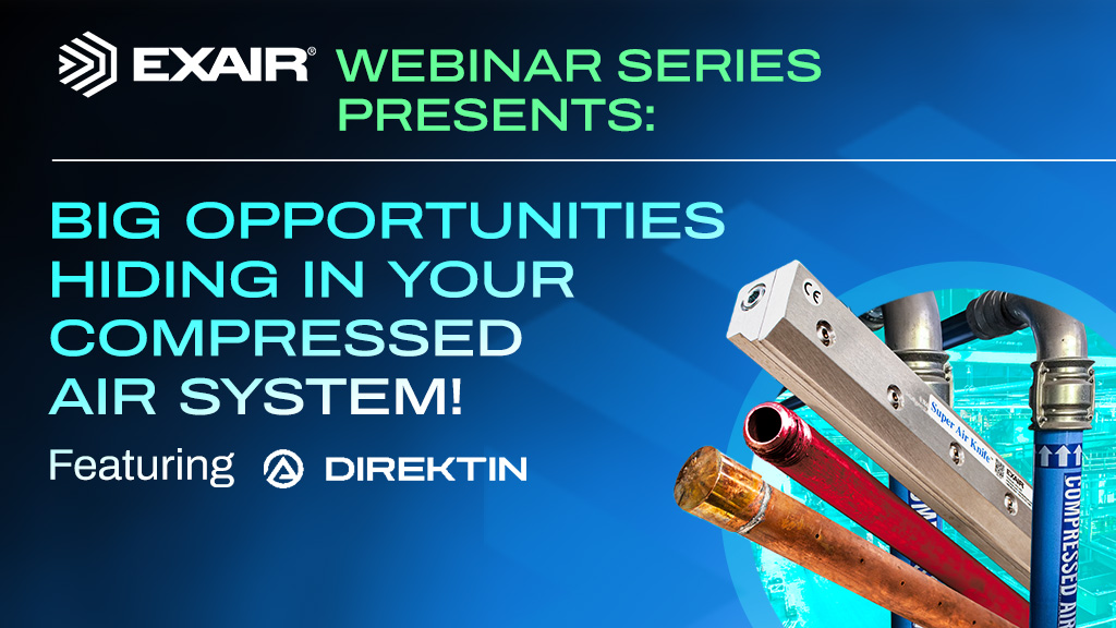 EXAIR_JS's tweet photo. Did you miss the @EXAIR Spring Webinar? Well now you can watch it on demand on our site. Watch to learn three big mistakes hiding in the average compressed air system with live demonstrations on how to optimize your process. https://t.co/seww14Odf1 https://t.co/W3lSq8imuT