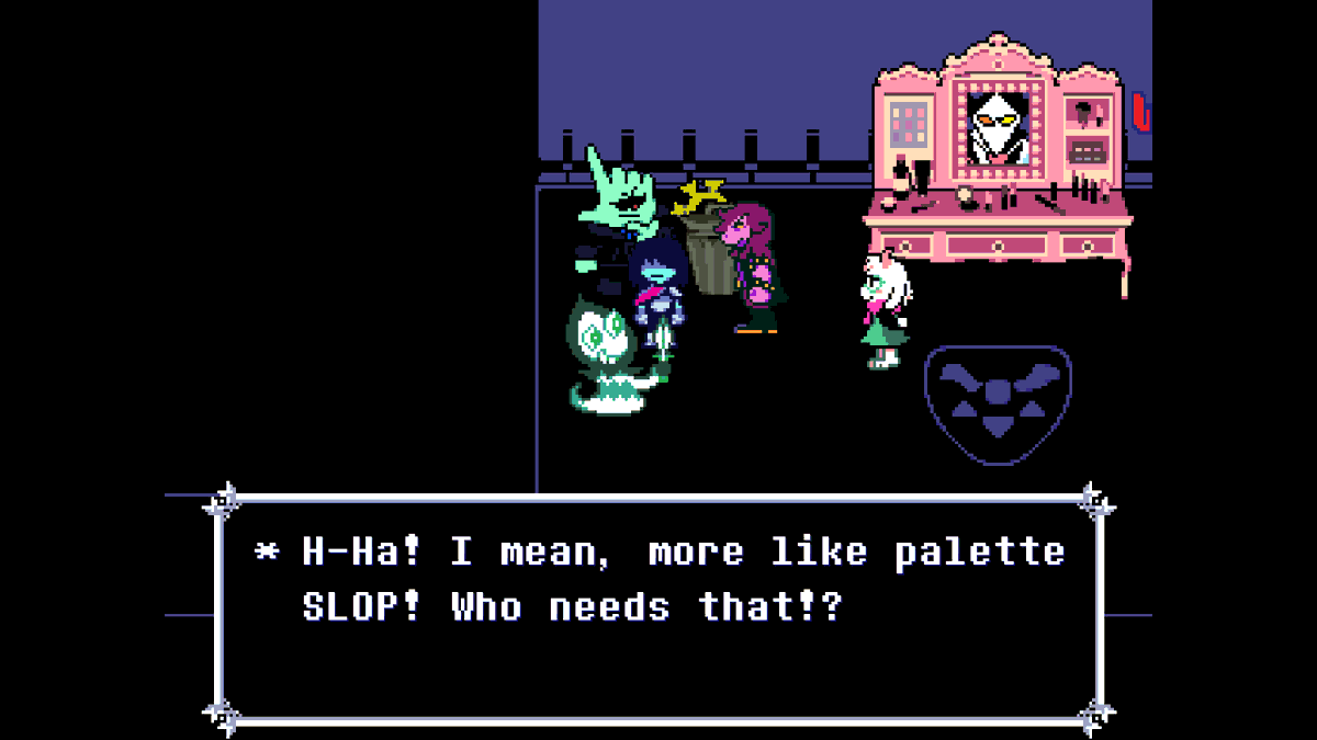 TheJustNatan's tweet photo. the fact all of thes interactions happen in one room #deltarune https://t.co/3PRexD0nmI