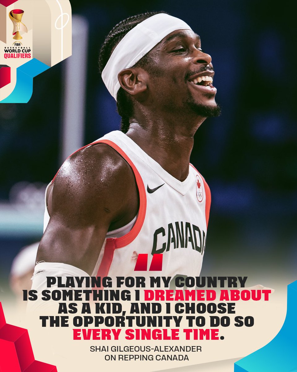 FIBAWC's tweet photo. Suiting up for Canada is a no-brainer decision for Shai 🍁

Window 3 loading for the reigning two-time NBA MVP ⏳

#FIBAWC x #StepItUp https://t.co/vHRVXnfazk