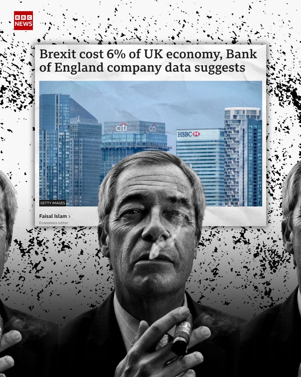 DaleVince's tweet photo. This is the product of Farage’s (almost) life work, for which he claims he was paid £5m by a foreign based Crypto dealer - Brexit cost our economy an absolute fortune. £180 Billion. 

That’s almost the entire annual budget of our NHS. This is the man that would be PM…..! 

https://t.co/L6dPSgjOmM