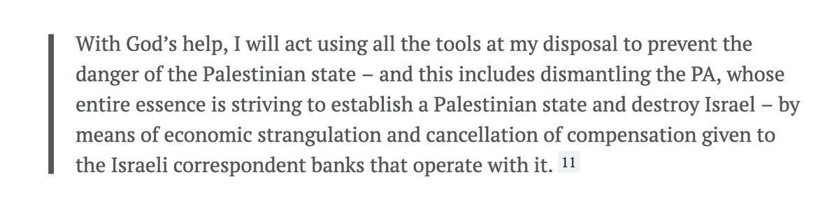 CrisisGroup's tweet photo. 🔴 The far-right finance minister, Bezalel Smotrich, is leading the way in crushing the Palestinian economy in the West Bank.

Here’s how he’s doing it, and how it risks greater violence. 🧵1/11

https://t.co/iQTPQ7hzEa https://t.co/s2zskG6Mk5