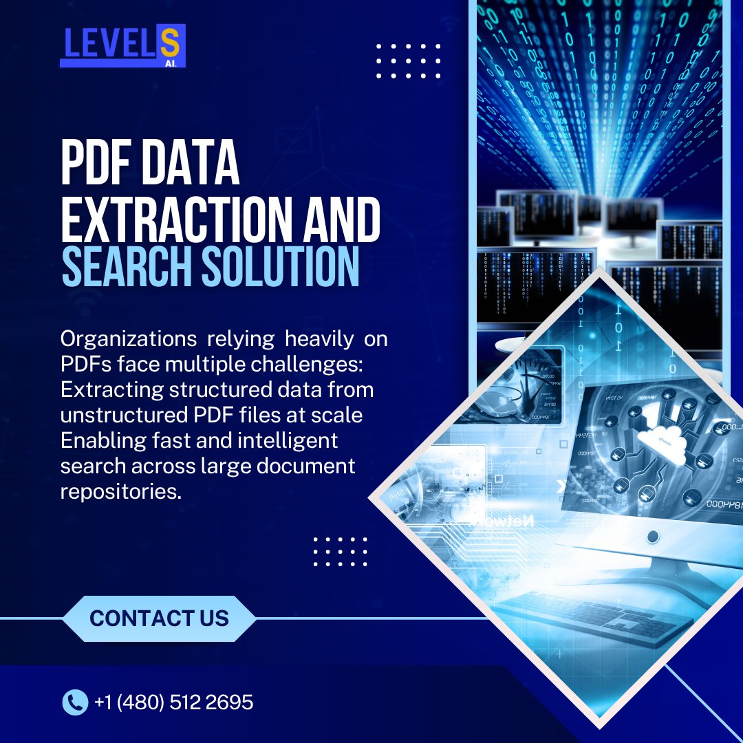LevelsAicompany's tweet photo. ๐ Stop searching through endless documents.
With our PDF Data Extraction and Search Solution, instantly extract, organize, and find critical information from PDFs using AI-powered document intelligence.
๐ https://t.co/PNHrBKMamA
#documentai #pdfextraction #levelsai https://t.co/svRYVeKn03