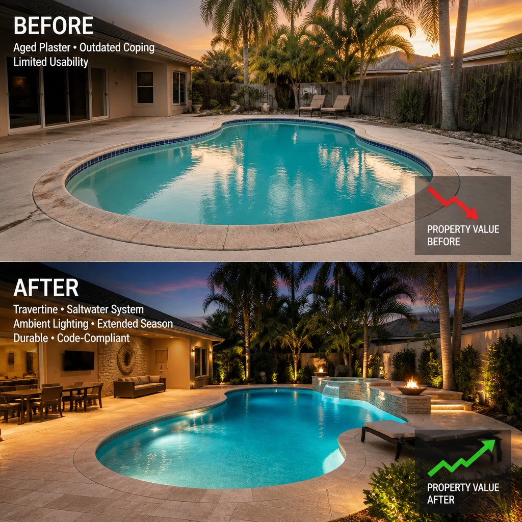 MiamiOutdoorCGC's tweet photo. We transformed a Miami luxury pool with climate-smart materials, a saltwater system, integrated lighting, and durable hardscape to extend outdoor seasons and lower maintenance. View the results and permitting expertise: https://t.co/IMs97XMV1q #MiamiPools https://t.co/RjWA6JWczF