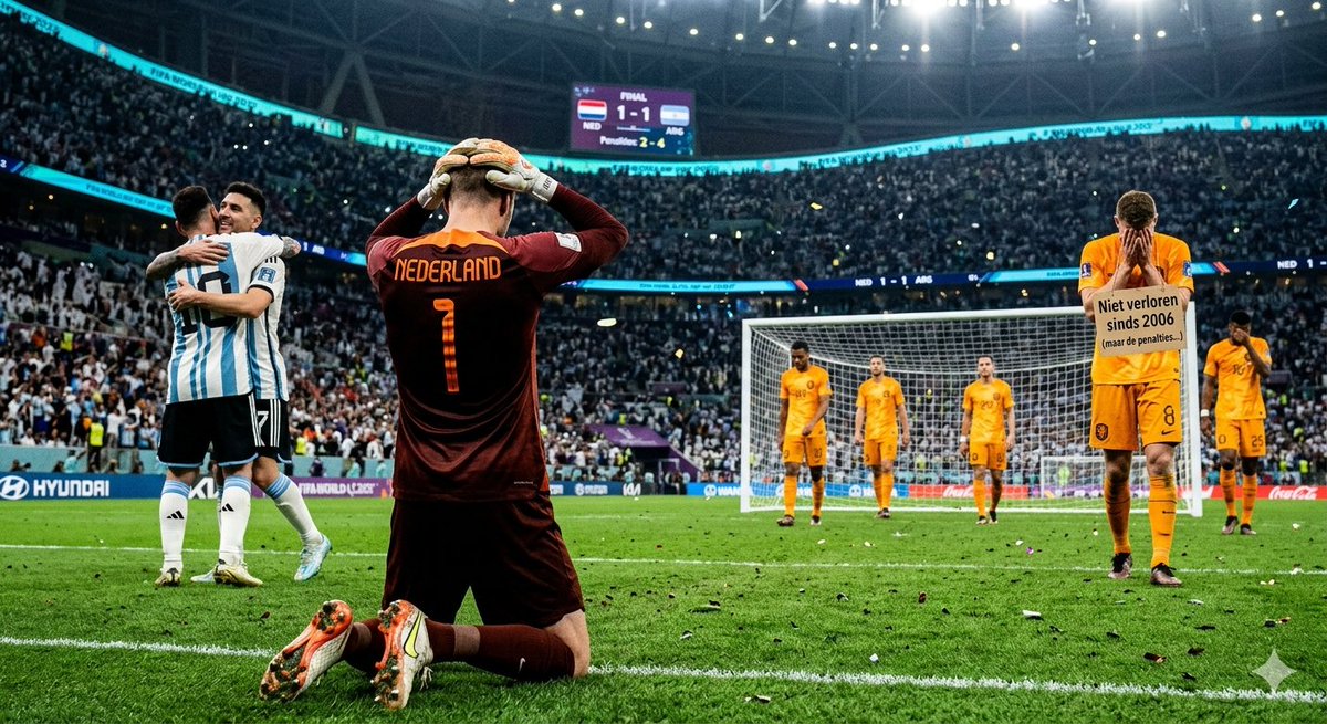 MFevari's tweet photo. Recordhouder sinds 2006! 'ongeslagen op eindtoernooien' zijn is de leukste manier om te zeggen dat je keepers geen penalty's kunnen stoppen in een penaltyserie. Al die 'gelijkspelen' die aanvoelen als een keiharde nederlaag... #oranje #voetbal #wkvoetbal #nederlandselftal https://t.co/7uEXNY0dZ7