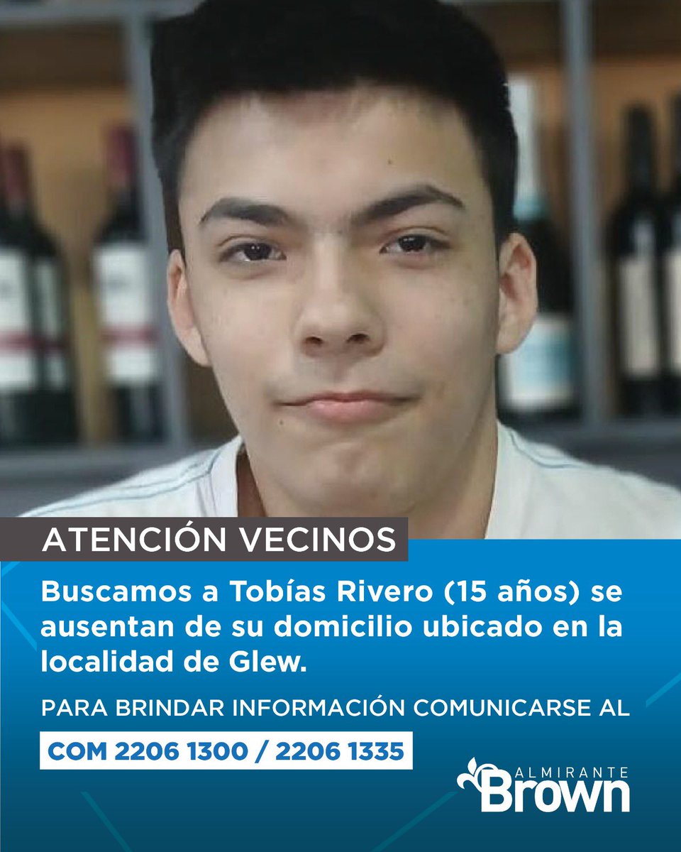 MunicipioBrown's tweet photo. Estamos buscando a Tobías. https://t.co/mBbEZVXK1p