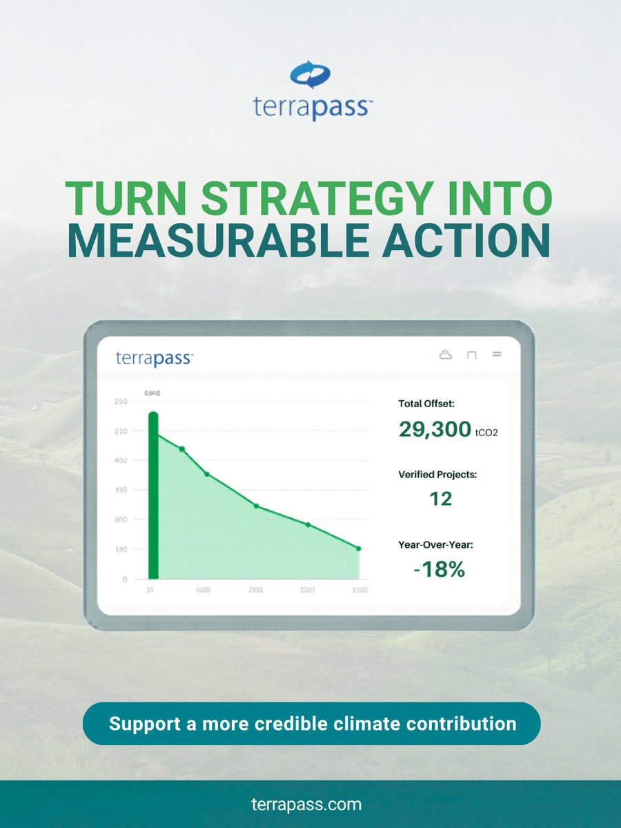 terrapass's tweet photo. Sustainability goals require credible tools.

Terrapass helps businesses build carbon credit portfolios that support broader sustainability strategies aligned with operational needs and climate priorities. 

Explore options: https://t.co/tBuHwR73kH 

#SustainabilityStrategy #CarbonCredits #Terrapass