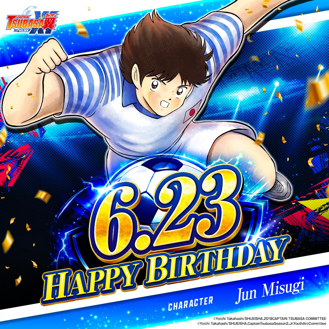 Tsubasa_mg11EN's tweet photo. June 23 is the birthday of Jun Misugi, the "Prince of the Pitch" 🎊
Let's celebrate in-game 👇
https://t.co/QhbckPUtwV
#CaptainTsubasa
#JunMisugi https://t.co/BcKUjgCpZQ