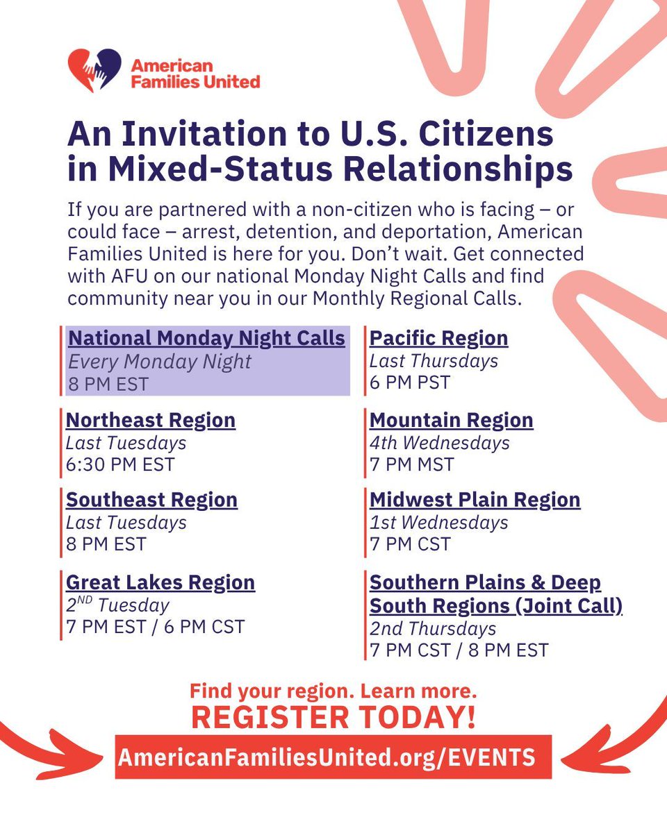 afuashley's tweet photo. A core part of American Families United's mission is to bring together US citizens whose spouses are impacted by our immigration system. Join us TONIGHT to connect with people who get it. Learn more and register today at: https://t.co/YtlSrYUhdM. https://t.co/M4HHSeVlPz