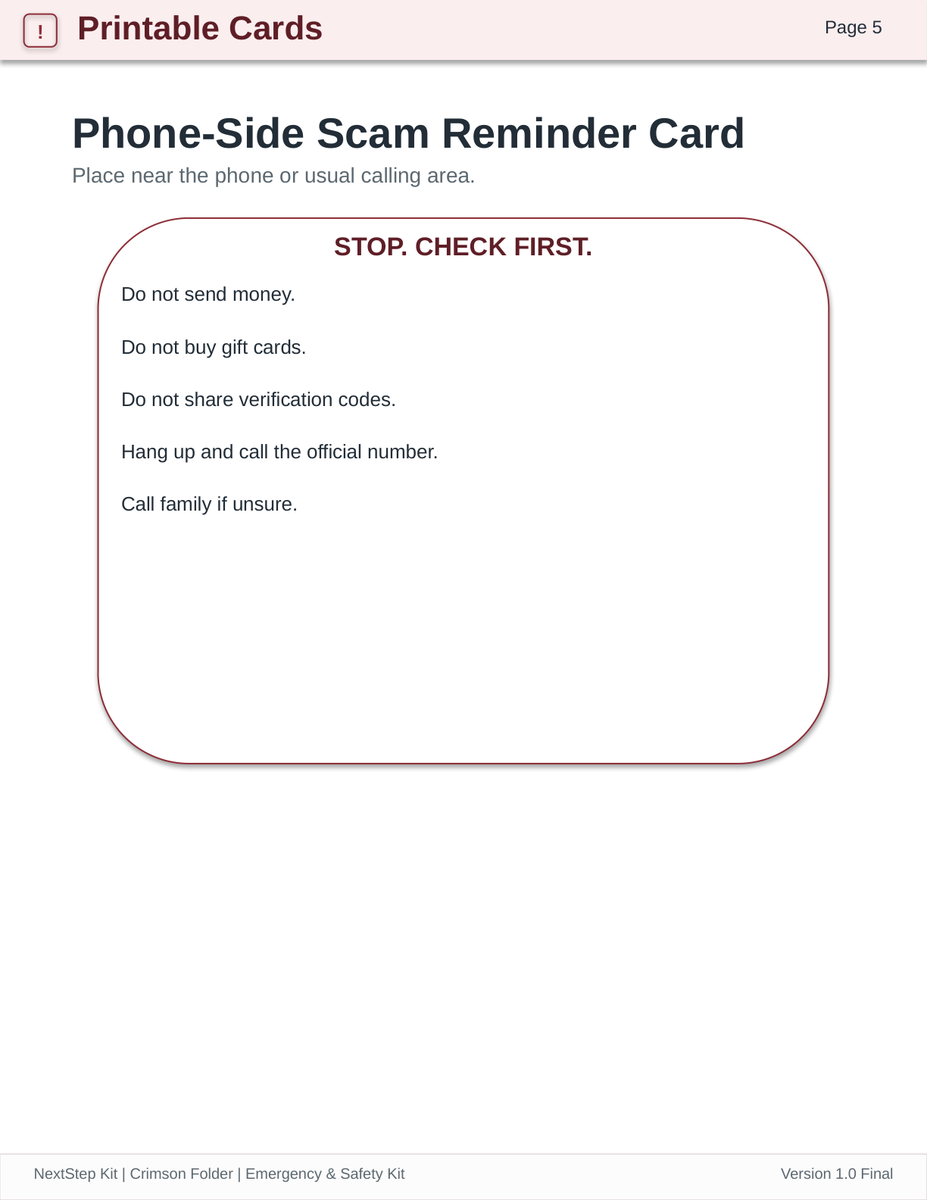 NextStepKit's tweet photo. A crisis is not the time to start looking for keys, contacts, and answers.

One folder.
One clear plan.
Less panic when it matters most.
Crimson Folder — Emergency &amp; Safety Kit. https://t.co/rdGmo3MwZa