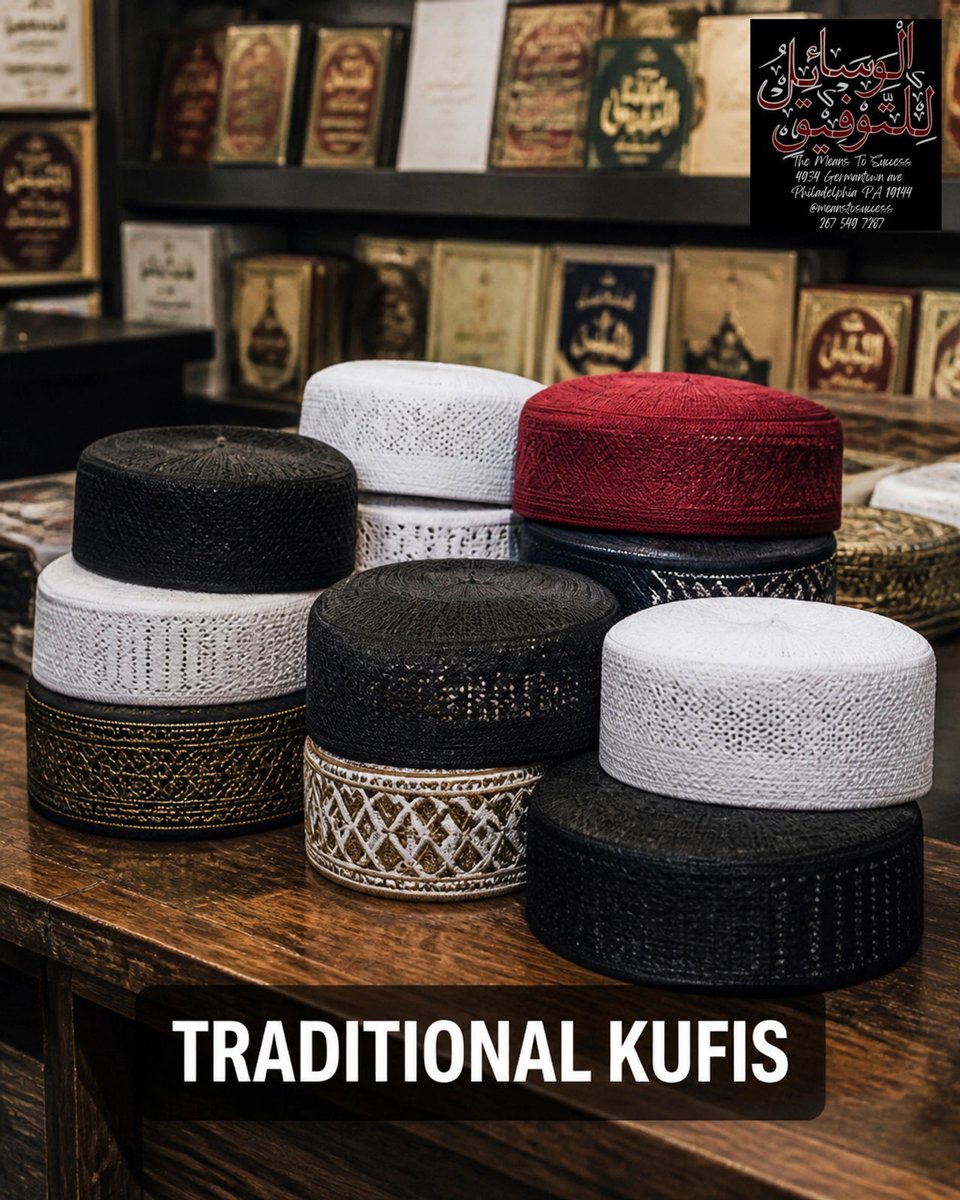 meanstosuccess's tweet photo. "Take your adornment at every masjid" (7:31). Premium, minimal traditional Kufis for daily wear and prayer. Available in-store and online now. BarakAllaahu feekum. #SunnahStyle #Kufi #MuslimMen #ModestWear https://t.co/l67e8CQvmC