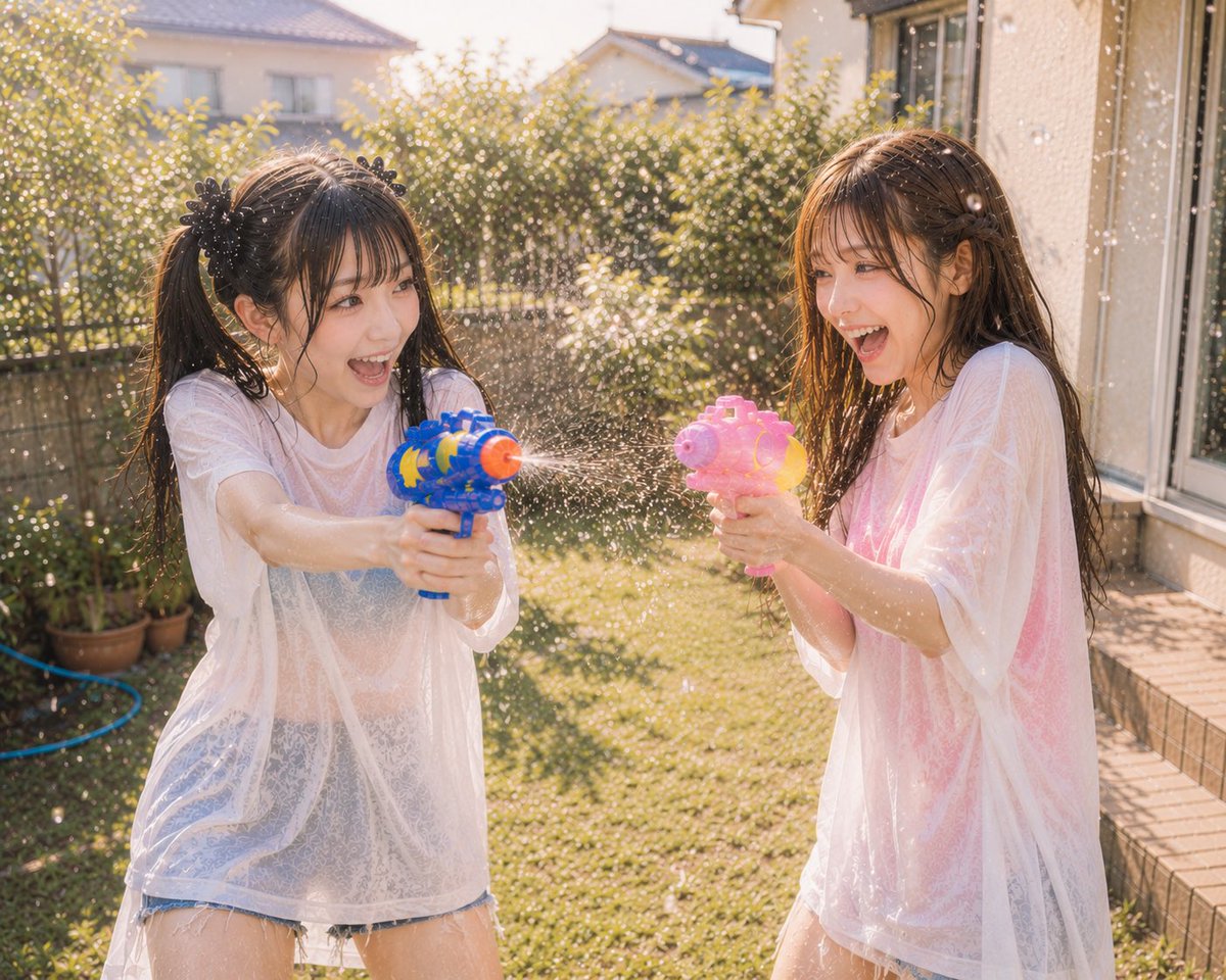 chapiroom's tweet photo. 5分後に��2人ともびしょ濡れでした😂💦

夏の水鉄砲バトル開幕🔫☀️

#ちゃぴるーむ
#SummerVibes
#BestFriends
#WaterFight https://t.co/cas4z2GKjw
