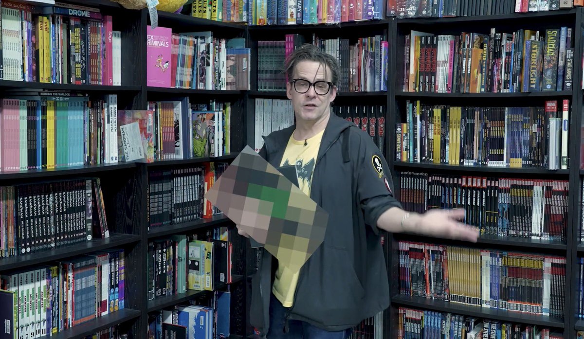 CBCCPodcast's tweet photo. Matt Fraction's #InTheStacks will be the first Stacks with a [REDACTED] comic. Excited to share on Tuesday. https://t.co/0MLtnomtlo