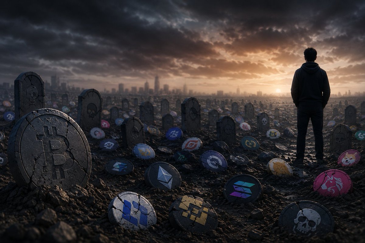 zippy257's tweet photo. The crypto market is undergoing one of the most brutal shakeouts in its history. 📉

More than 11.6 million crypto projects failed in 2025 alone, accounting for 86% of all project failures recorded since 2021. And in 2026, the cleansing process is far from over, with many projects continuing to shut down, lose traction, or simply fade into obscurity.

The explosion of memecoins and the ease of launching new tokens have created an ecosystem flooded with speculation but lacking long-term sustainability. While millions of names emerge every year, only a handful will survive multiple market cycles.

History has shown that periods of extreme excess are often followed by ruthless consolidation. In the end, markets reward resilience, utility, and genuine value — not hype.

The industry may create millions of tokens, but it will not create millions of lasting projects.