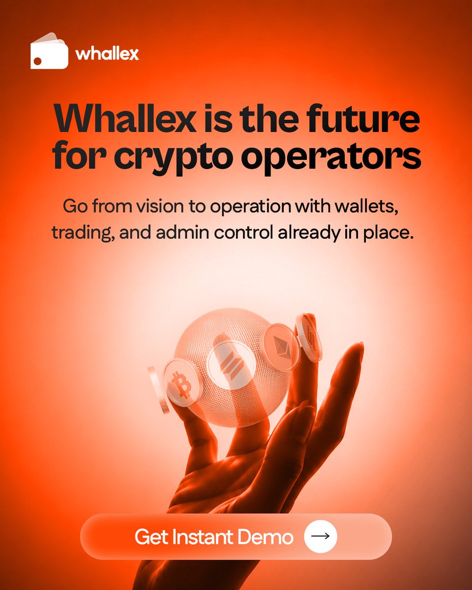 trywhallex's tweet photo. Every great crypto platform starts with an idea. Turning that idea into a fully operational business is where Whallex comes in.

From wallets and trading to powerful admin controls, our infrastructure is designed to help operators launch faster and scale with confidence.

Go from vision to operation with Whallex.

Get instant demo:https://t.co/44jIQqW73J