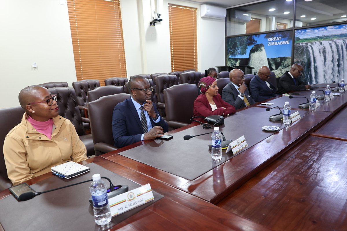 MoFA_ZW's tweet photo. The Minister of Foreign Affairs and International Trade, Prof. dr.  Amon Murwira, this afternoon, received Dr. Donald Kaberuka, the African  Union (AU) High Representative for Financing the Union and the Peace  Fund, who is currently undertaking consultations with key stakeholders across the continent on the progress achieved in strengthening the  African Union's financial sustainability.

Dr. Kaberuka's visit forms part of broader engagements aimed at assessing advancements made towards the implementation of AU financing reforms and identifying pathways to ensure the Union attains greater financial autonomy in support of its development, peace, and integration agenda.