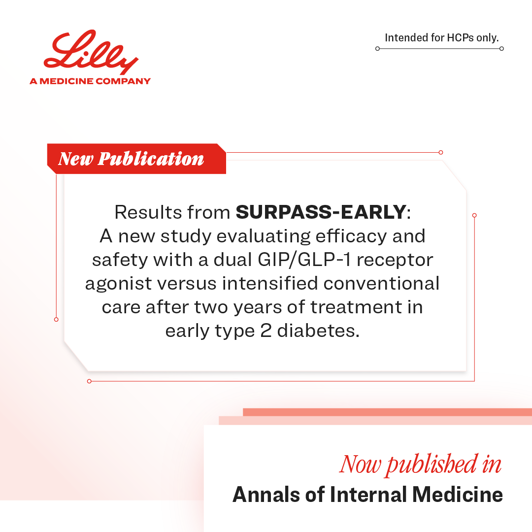 glp 1 gip dual agonist lilly New findings from SURPASS-EARLY: A dual GIP/GLP‑1 receptor agonist compared with intensified conventional care after two years of treatment in early type 2 diabetes. Learn more: https://t.co/W8ffAFhFtk