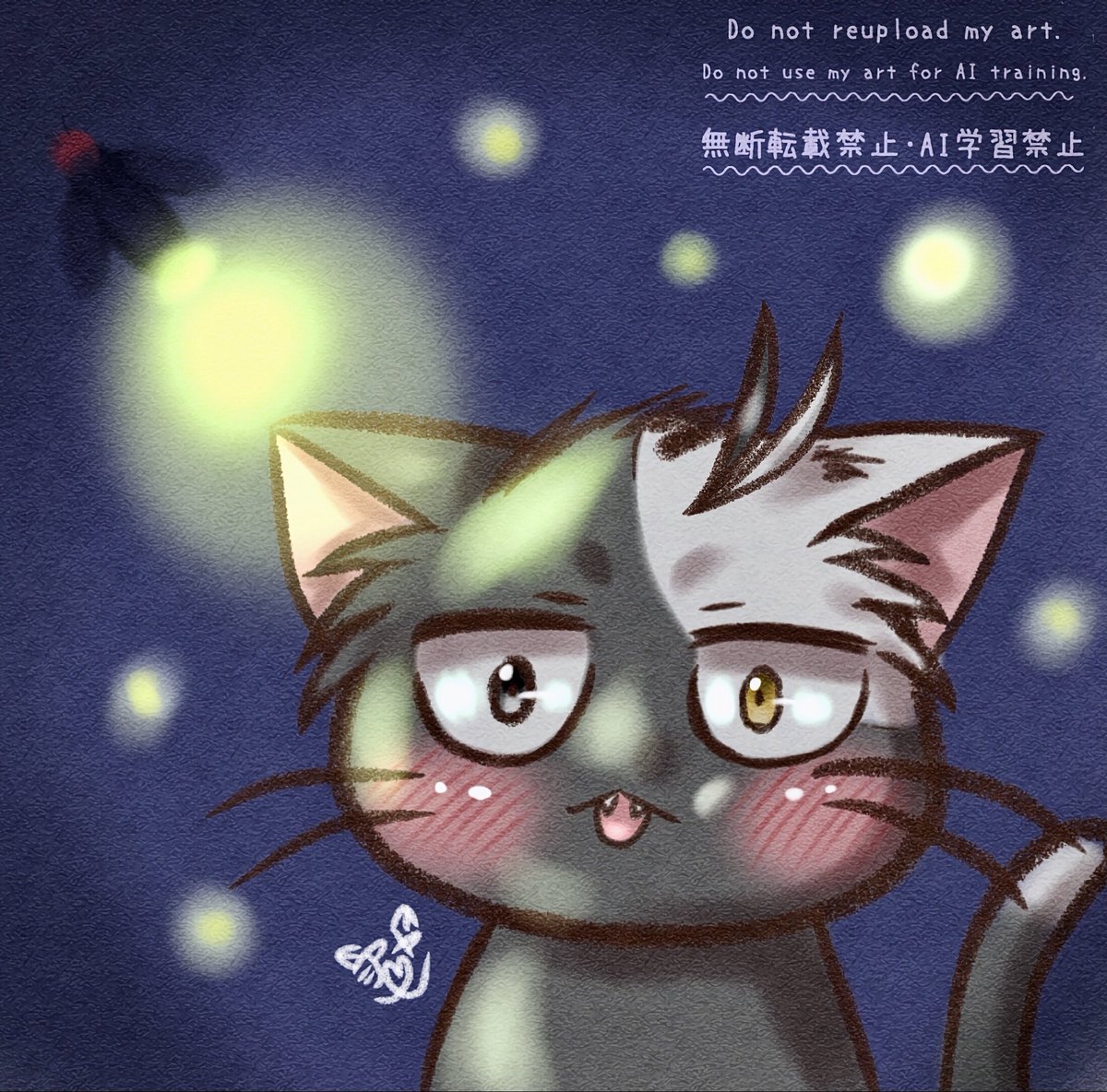 Asya_428968's tweet photo. ホタルを見つけた🐱🌸 https://t.co/sKtJAngoJe