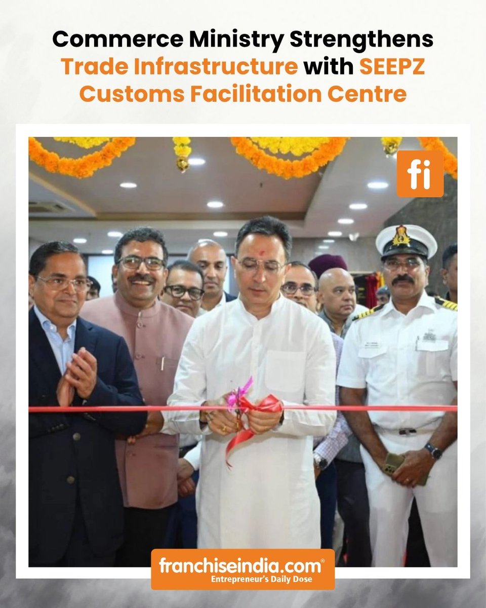 FranchiseIndia's tweet photo. Hon’ble Union Minister of State for Commerce &amp; Industry Shri Jitin Prasada inaugurated the Customs Export-Import Facilitation Centre (CEIFC).

Read More: https://t.co/PRXRqtCNMM

#SEEPZ #ExportImport #TradeFacilitation #CommerceAndIndustry #IndianExports #GJEPC #GemAndJewellery https://t.co/VhTpBy16bv