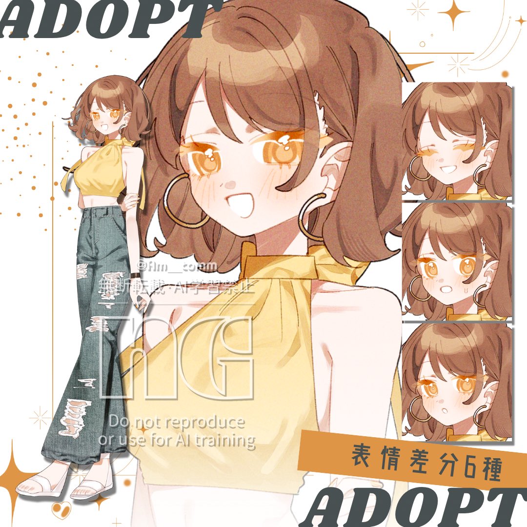 Am__comm's tweet photo. 出品者：まくら
商品名：adopt_106【表情差分6種】 

https://t.co/fzmQSzcLIV 

つなぐの立ち絵販売に一点出品しました！
素敵なご縁があると嬉しいです🌷

#つなぐ  #立ち絵販売 https://t.co/NBZlbxvNWh