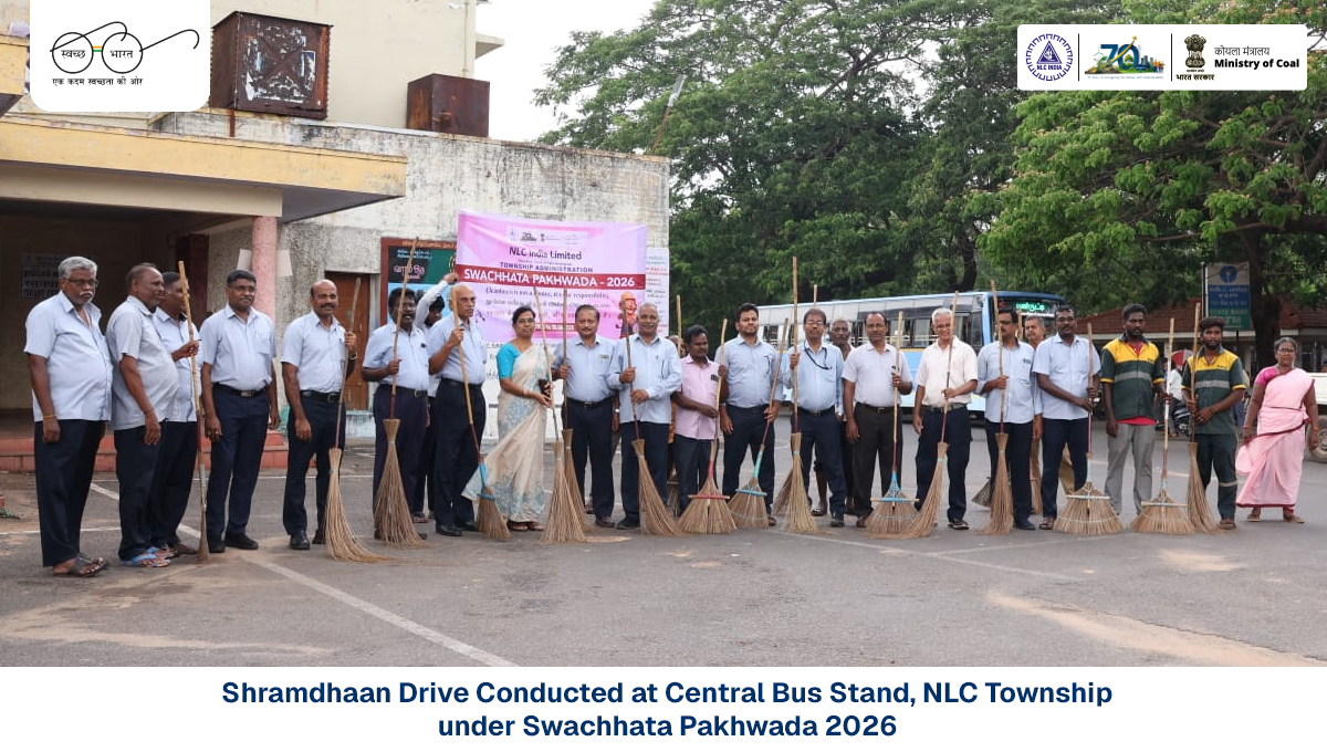 nlcindialimited's tweet photo. As part of #SwachhataPakhwada2026, a Shramdhaan drive was conducted on 20.06.2026 at Central Bus Stand, NLC Township, Neyveli.
Executives, employees, contract workers, and community members came together to promote cleanliness and community well-being.
#NLCIL #Shramdhaan #SwachhBharat #CleanIndia
@CoalMinistry @kishanreddybjp @satishdubeyy